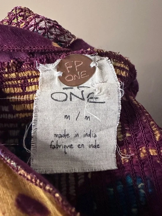 Free People Wisteria and Lattice Smocked Waist Bandhani Print Midi Dress, Boho - Picture 7 of 10